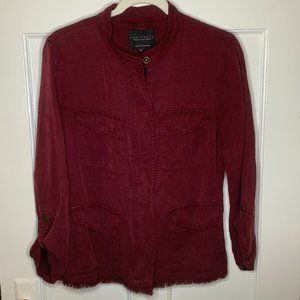 SANCTUARY Frayed Maroon Utility Jacket - NWOT